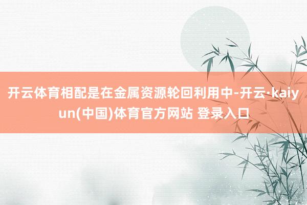 开云体育相配是在金属资源轮回利用中-开云·kaiyun(中国)体育官方网站 登录入口